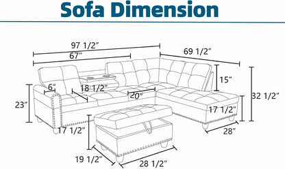 🛋️ Modern Leather L-Shaped Sectional Sofa | Cozy Living Room Couch with Chaise for Stylish Everyday Comfort ✨🏡