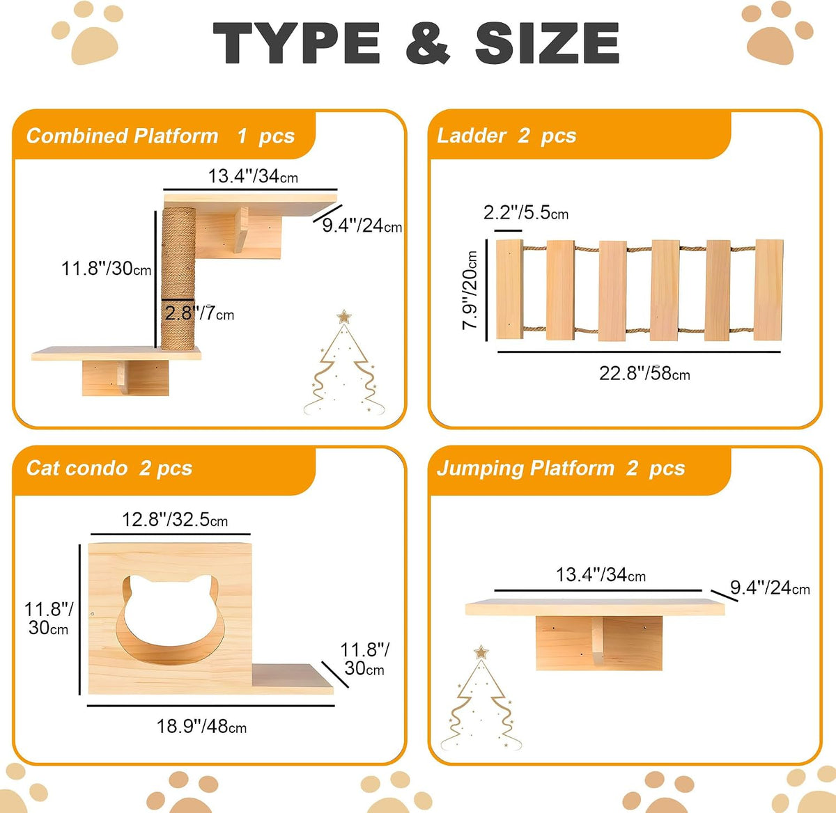 🐱 Natural Wood Cat Wall Furniture | DIY Climbing Shelves, Condo, Ladder & Scratching Post 🌿🏡