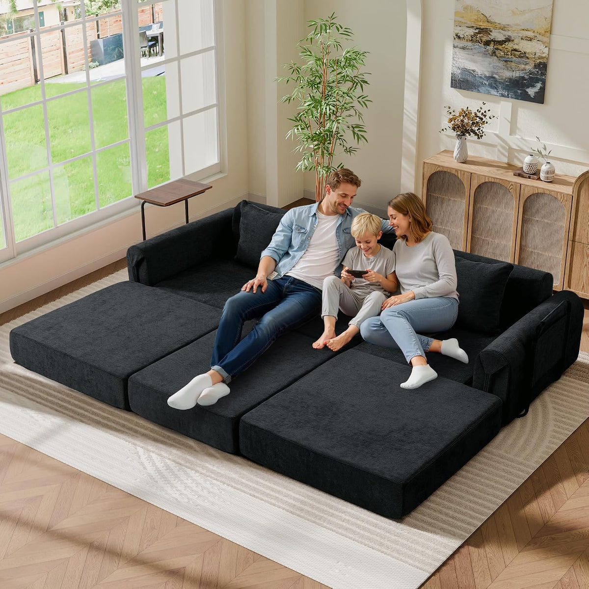 🛋️ Modern Convertible Sectional Sofa | Tool-Free Assembly, Flexible Modular Design & Cozy Living Room Comfort ✨🏡