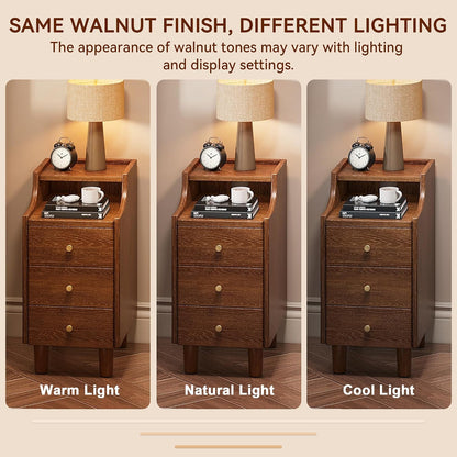 ✨ Modern 3-Drawer Nightstand | Cozy Bedside Storage Cabinet & Space-Saving Bedroom Table 🛏️🌿