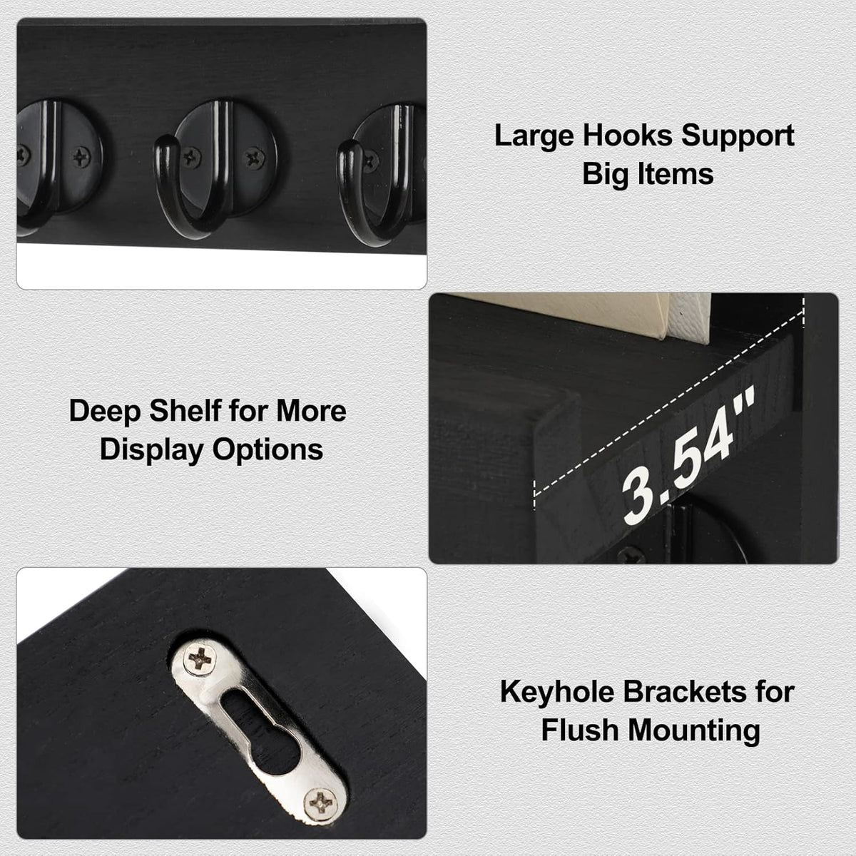 🗝️ Rustic Wood Wall Key & Mail Organizer with Shelf | 5-Hook Entryway Storage Rack for Keys, Bags & Coats 🌿
