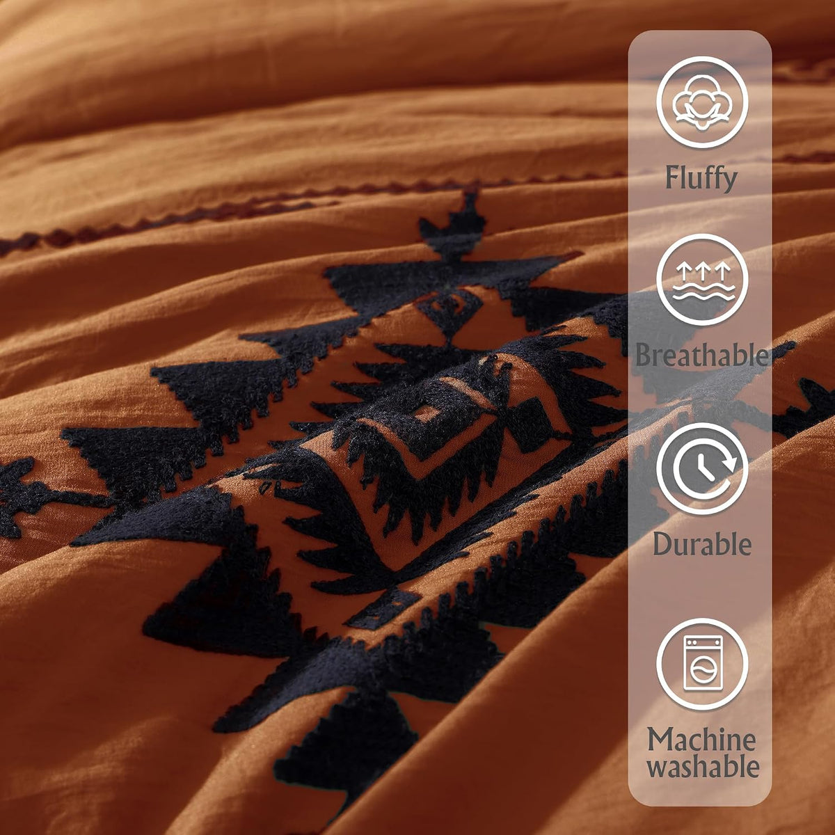 🤎 Boho Farmhouse Embroidered Comforter Set | 7-Piece Cozy Western Bedding Collection 🌿✨