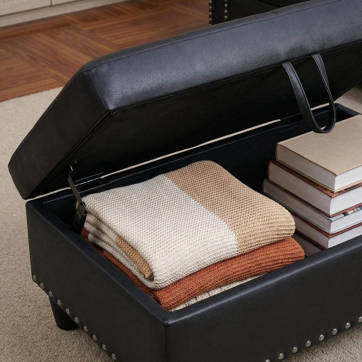🛋️ Modern Leather L-Shaped Sectional Sofa | Cozy Living Room Couch with Chaise for Stylish Everyday Comfort ✨🏡
