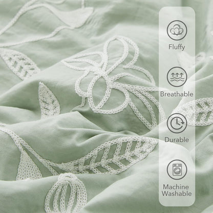 🌿 Boho Farmhouse Embroidered Comforter Set | 7-Piece Cozy Western Bedding Collection 🤎✨