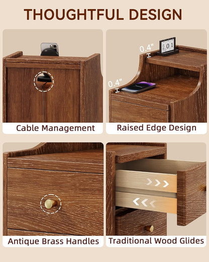 ✨ Modern 3-Drawer Nightstand | Cozy Bedside Storage Cabinet & Space-Saving Bedroom Table 🛏️🌿