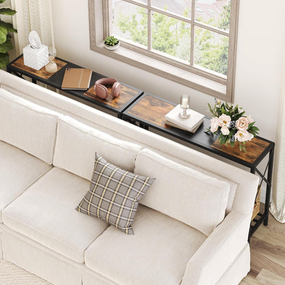 ✨ Rustic Industrial Console Table | 2-Tier Narrow Entryway & Sofa Table with Shelves 🏡