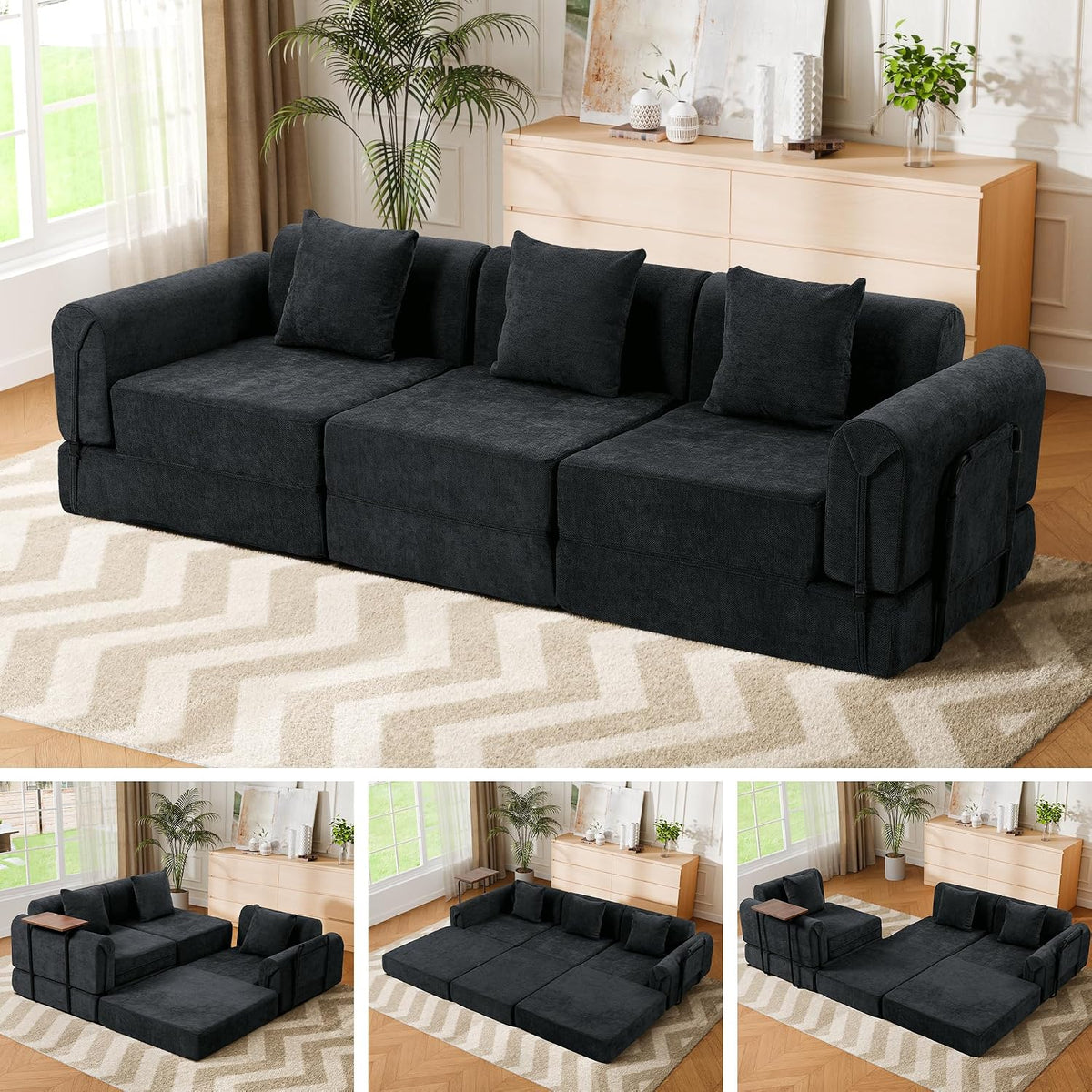 🛋️ Modern Convertible Sectional Sofa | Tool-Free Assembly, Flexible Modular Design & Cozy Living Room Comfort ✨🏡