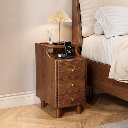 ✨ Modern 3-Drawer Nightstand | Cozy Bedside Storage Cabinet & Space-Saving Bedroom Table 🛏️🌿